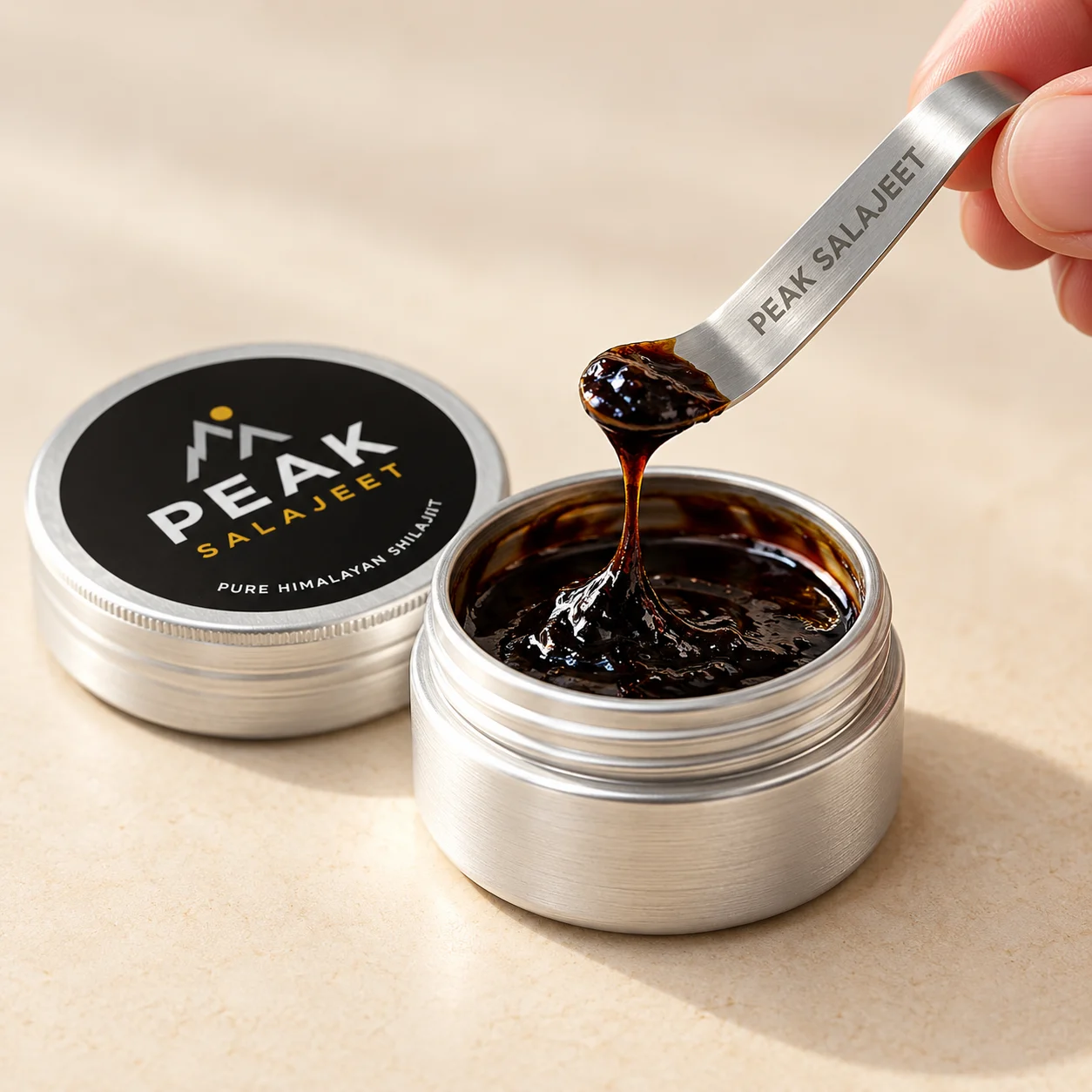 Step 1: measure PeakSalajeet resin with a clean spoon according to the product label.